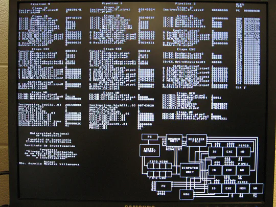 Design and Implementation of a Superscalar CPU on a FPGA for Teaching and Research Purposes
